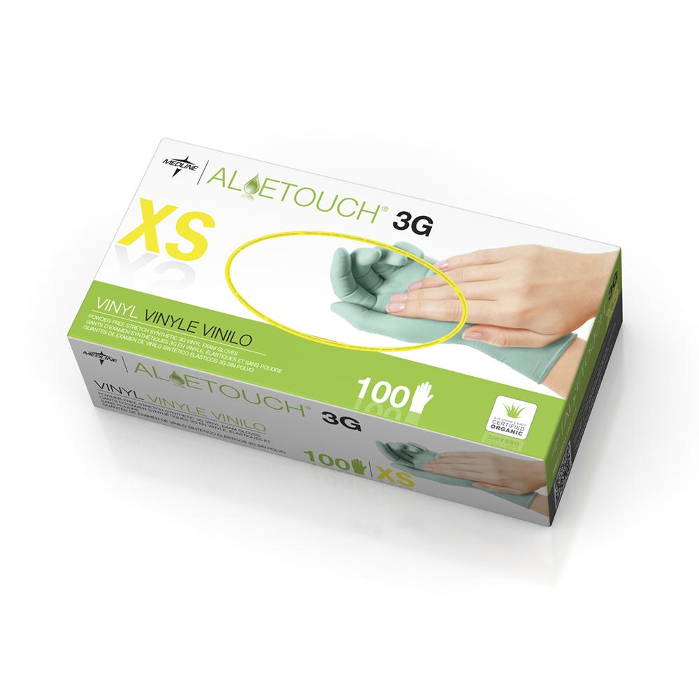 Aloetouch 3G Synthetic Exam Gloves - CA Only,Green,X-Small 1000 (CS)