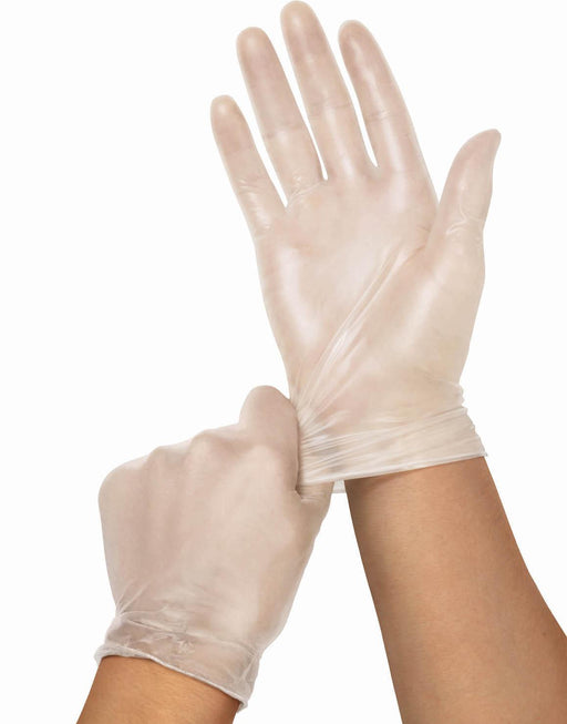 Clear Vinyl Exam Gloves - CA Only,Clear,Large 1500 (CS)