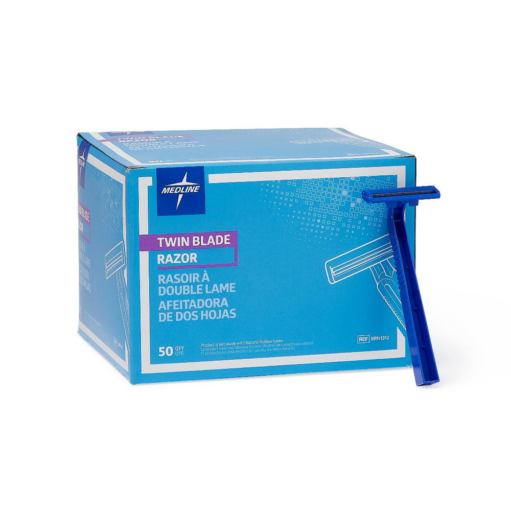 Disposable Twin Blade Facial Razor,Blue 500 (CS)
