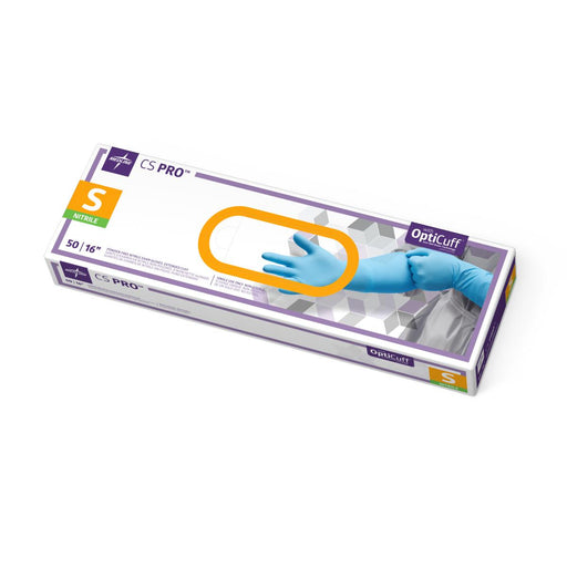 CS Pro 16" Cuff Nitrile Exam Gloves,Blue,Small 50 (BX)