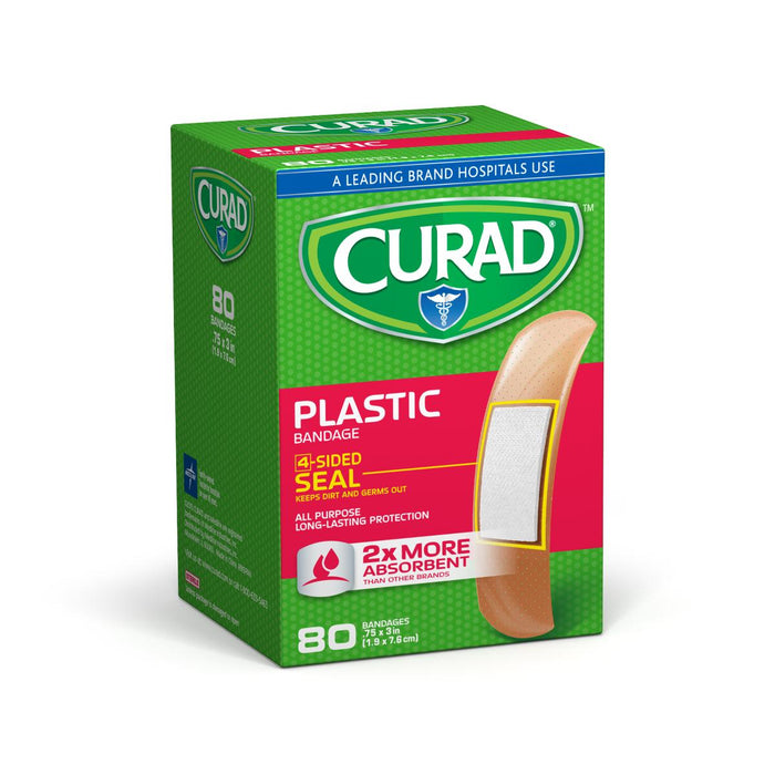 CURAD Plastic Adhesive Bandages,Tan,No 24 (CS)