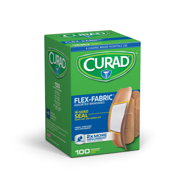 CURAD Flex-Fabric Bandages,Tan,Yes 24 (CS)