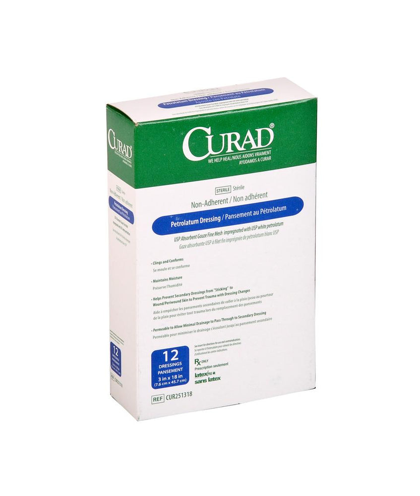 CURAD Sterile Nonadherent Petrolatum Gauze Dressing 72 (CS)