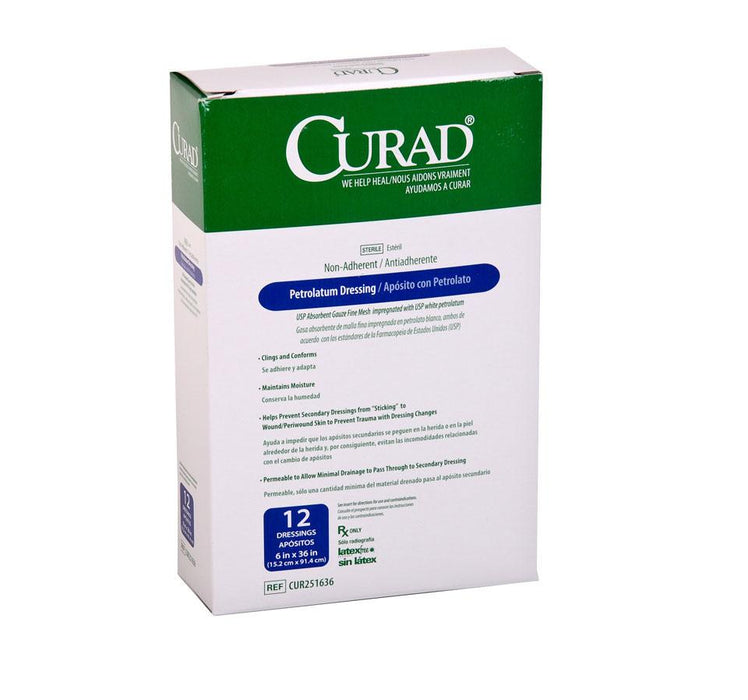 CURAD Sterile Nonadherent Petrolatum Gauze Dressing 12 (BX)