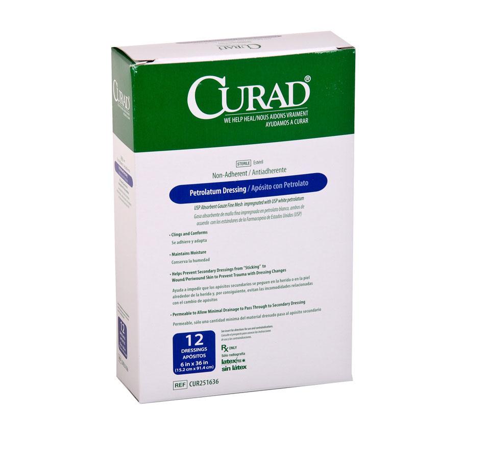 CURAD Sterile Nonadherent Petrolatum Gauze Dressing 12 (BX)