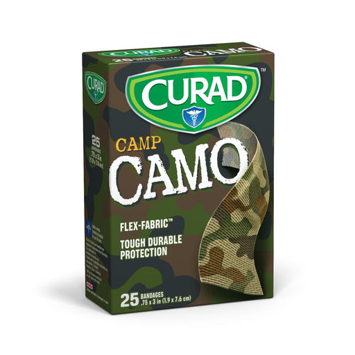 CURAD Camo Flex-Fabric Adhesive Bandage,Assorted Colors,No 24 (CS)