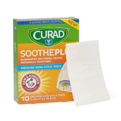 CURAD SoothePlus Medium Nonstick Pad with Baking Soda 12 (CS)