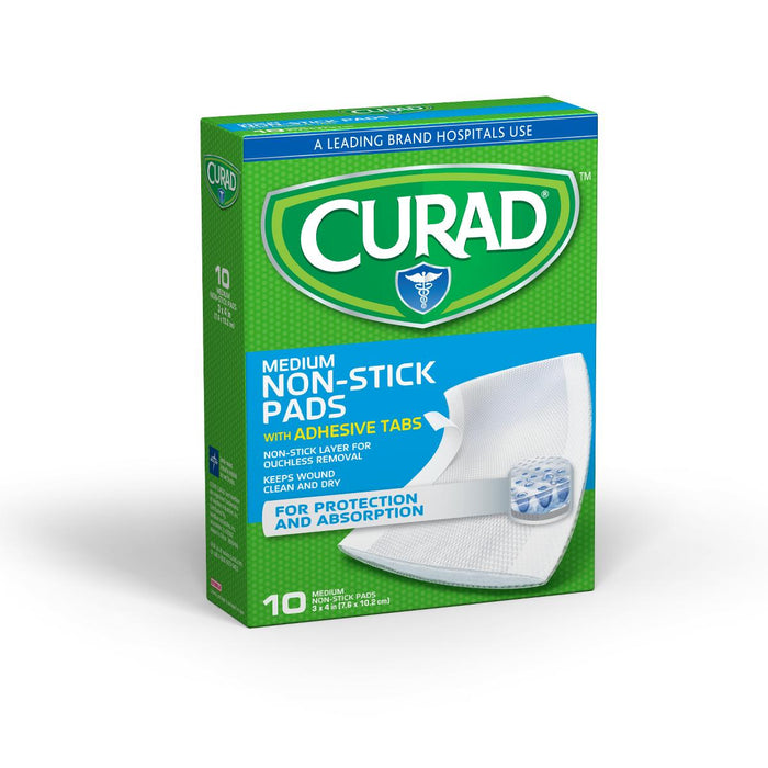 CURAD Sterile Nonstick Pads with Adhesive Tabs 12 (CS)