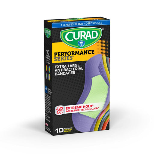 CURAD Performance Series Antibacterial Bandages,Assorted Colors,No 24 (CS)