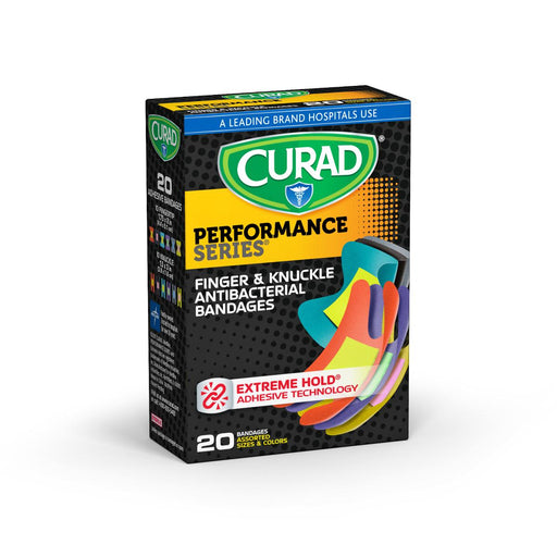 CURAD Performance Series Antibacterial Bandages,Assorted Colors,Yes 24 (CS)