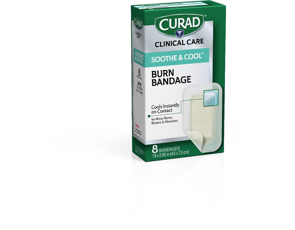CURAD Soothe & Cool Clear Waterproof Hydrogel Bandages,Clear,No 24 (CS)