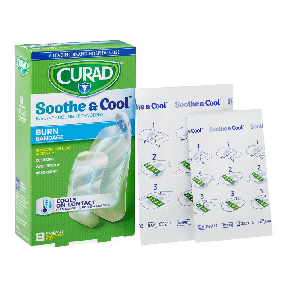 CURAD Soothe & Cool Clear Waterproof Hydrogel Bandages,Clear,Yes 24 (CS)
