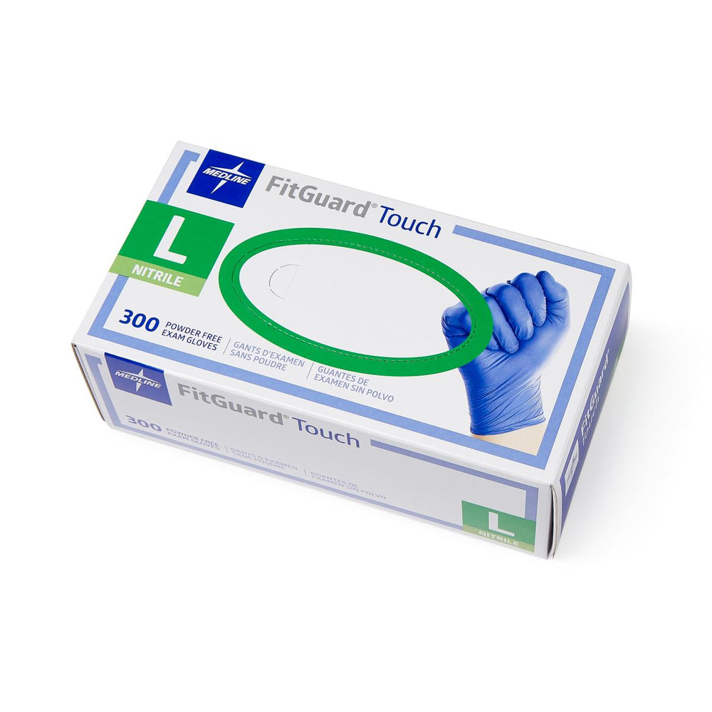 FitGuard Touch Powder-Free Nitrile Exam Gloves,Dark Blue,Large 300 (BX)