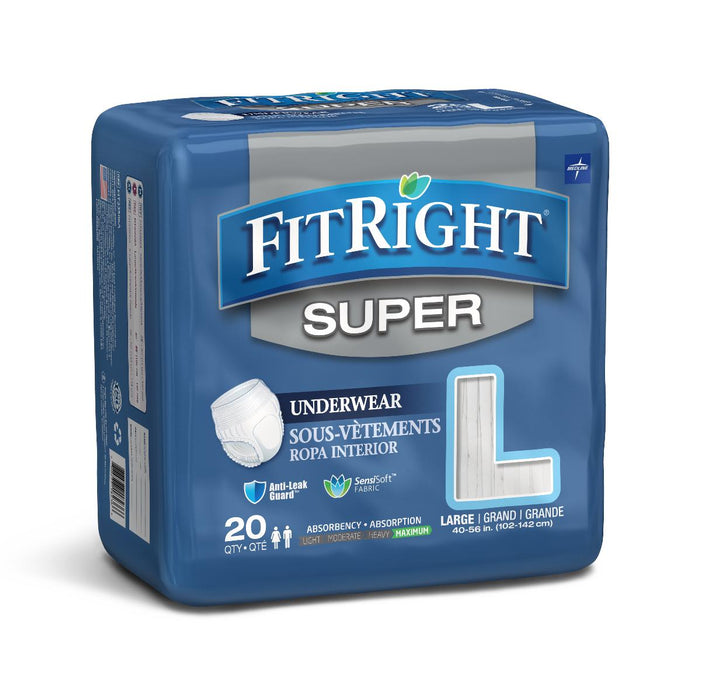 FitRight Super Adult Incontinence Underwear,Large 80 (CS)