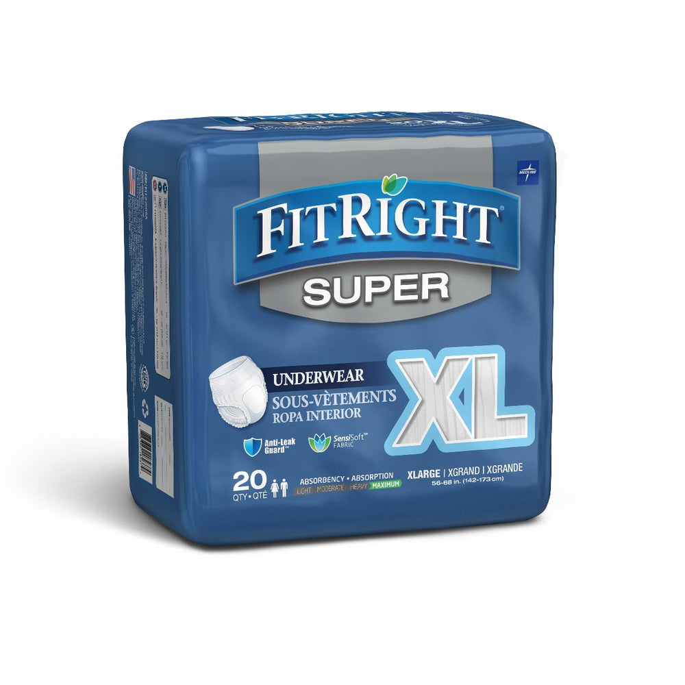 FitRight Super Adult Incontinence Underwear,X-Large 20 (BG)