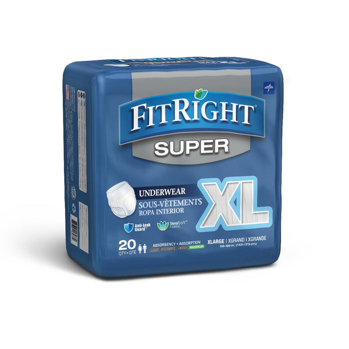 FitRight Super Adult Incontinence Underwear,X-Large 80 (CS)