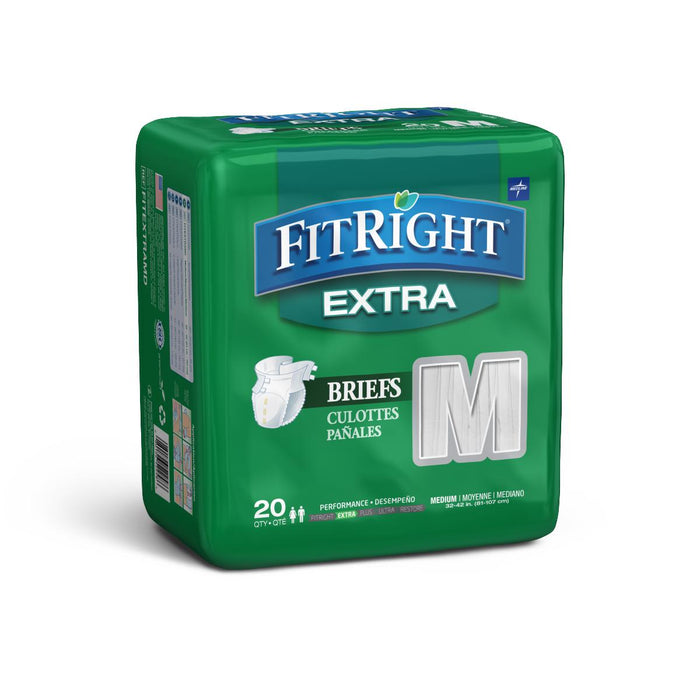 FitRight Extra Incontinence Briefs,32"-42" 80 (CS)