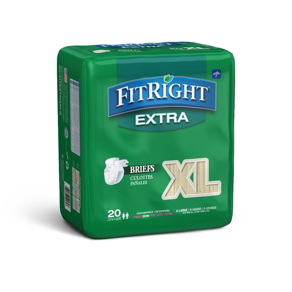 FitRight Extra Incontinence Briefs,57"-66" 80 (CS)