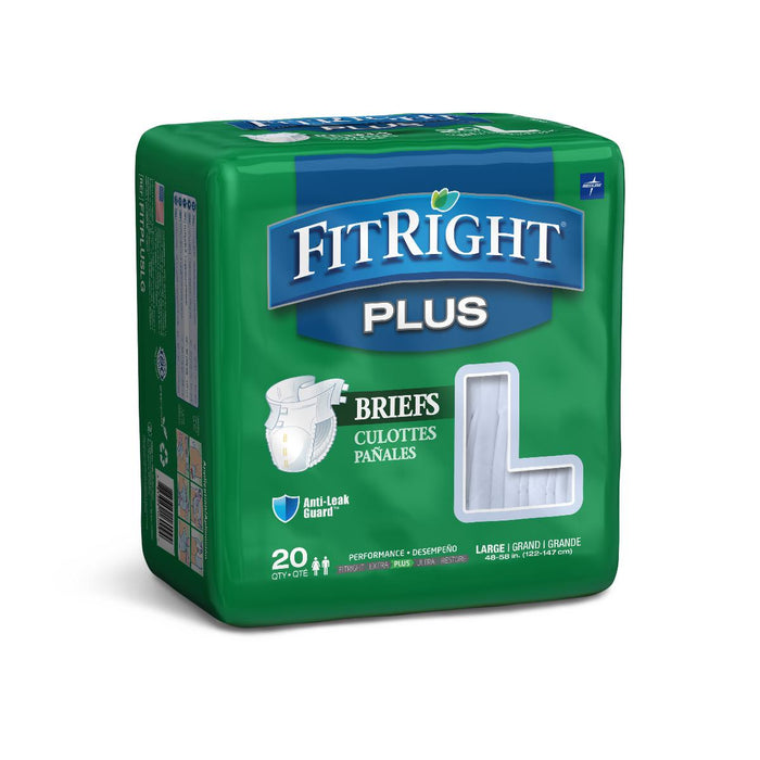 FitRight Plus Incontinence Briefs,48"-58" 20 (BG)