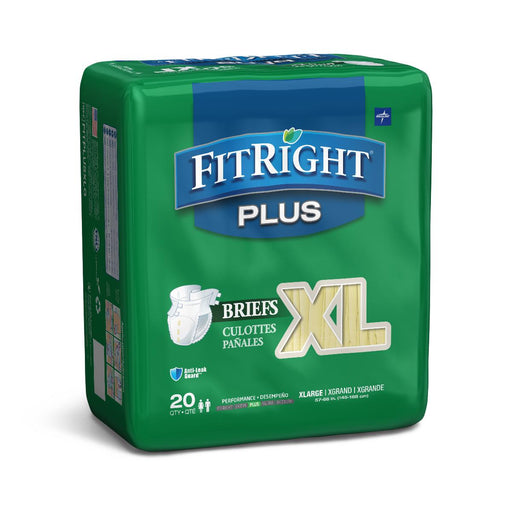FitRight Plus Incontinence Briefs,57"-66" 20 (BG)