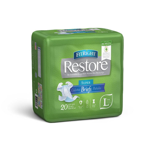 FitRight Restore Super Incontinence Briefs with Remedy Phytoplex,48"-58" 80 (CS)