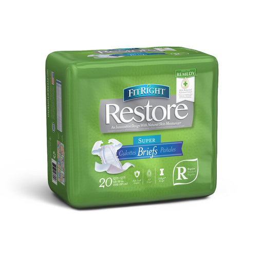 FitRight Restore Super Incontinence Briefs with Remedy Phytoplex,40"-50" 80 (CS)