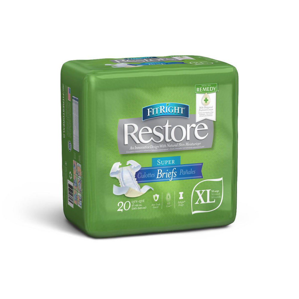 FitRight Restore Super Incontinence Briefs with Remedy Phytoplex,57"-66" 80 (CS)