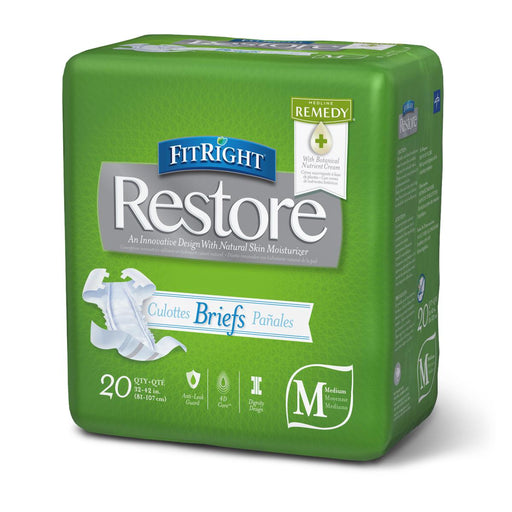 FitRight Restore Ultra Incontinence Briefs with Remedy Phytoplex,32"-42" 80 (CS)
