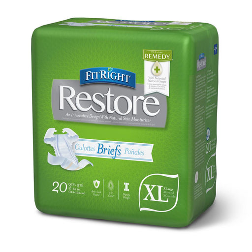 FitRight Restore Ultra Incontinence Briefs with Remedy Phytoplex,57"-66" 80 (CS)