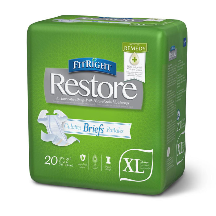 FitRight Restore Ultra Incontinence Briefs with Remedy Phytoplex,57"-66" 80 (CS)