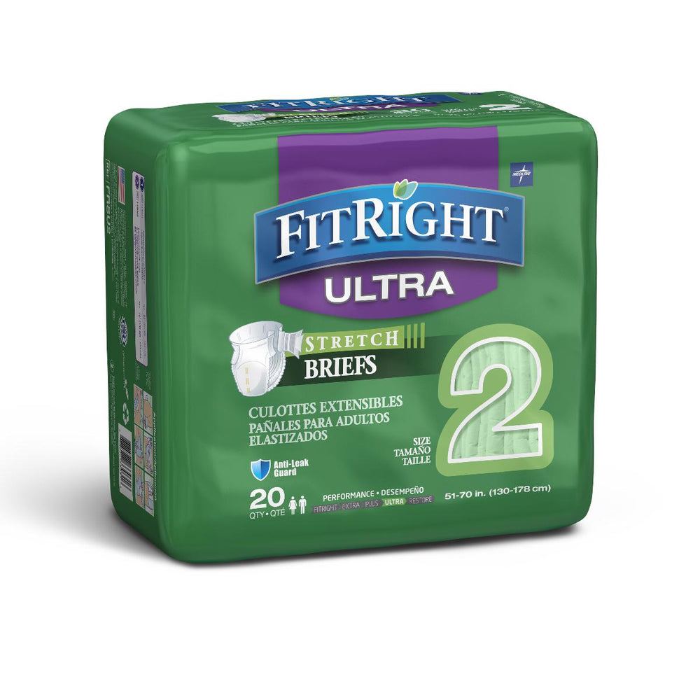 FitRight Stretch Ultra Incontinence Briefs with Center Tab 80 (CS)