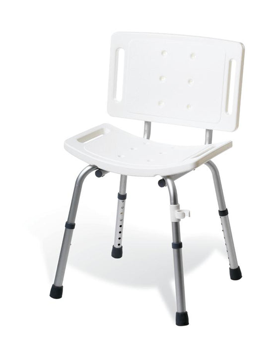 Basic Shower Chair with Back,White 1 (EA)