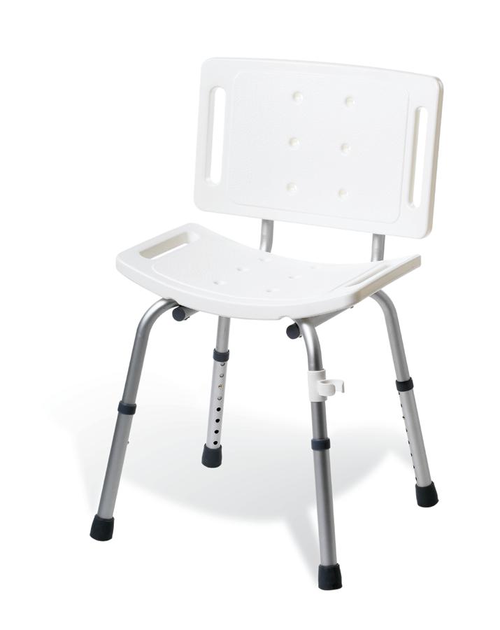 Basic Shower Chair with Back,White 1 (EA)