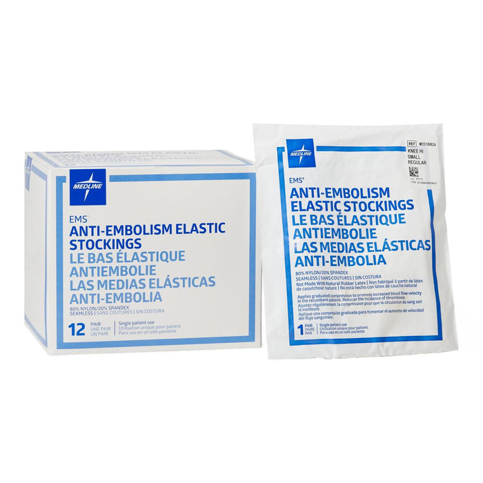 EMS Knee-High Anti-Embolism Stockings,White,Small 1 (PR)