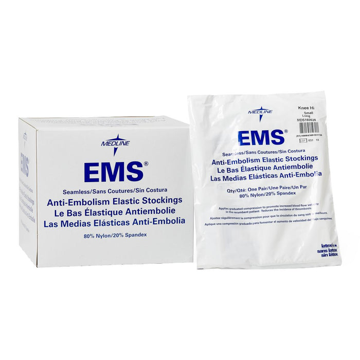 EMS Knee-High Anti-Embolism Stockings,White,Small 1 (PR)