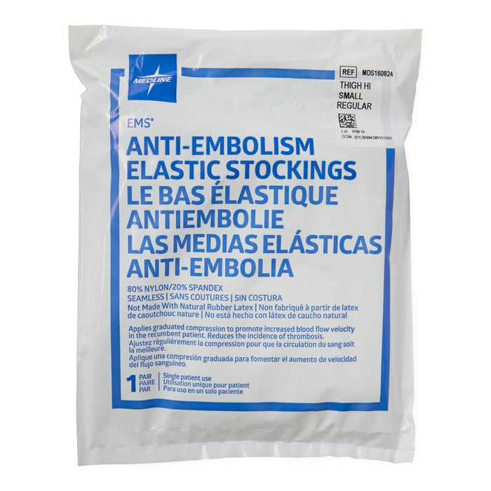 EMS Thigh-High Anti-Embolism Stockings,White,Small 1 (PR)