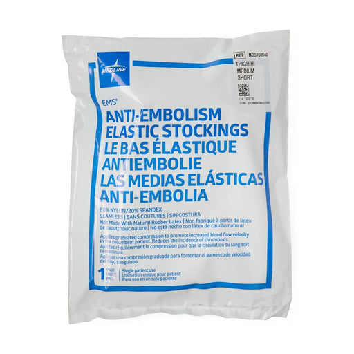 EMS Thigh-High Anti-Embolism Stockings,White,Medium 1 (PR)