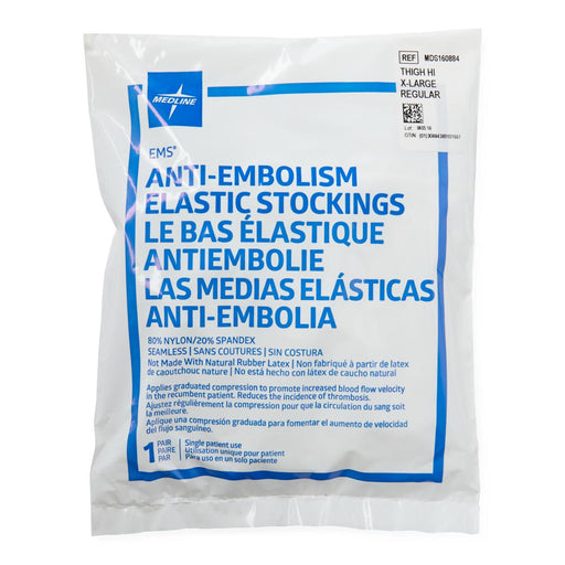 EMS Thigh-High Anti-Embolism Stockings,White,X-Large 6 (BX)