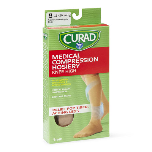 CURAD Knee-High Compression Hosiery,Beige,A 1 (EA)