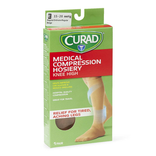 CURAD Knee-High Compression Hosiery,Beige,E 1 (EA)