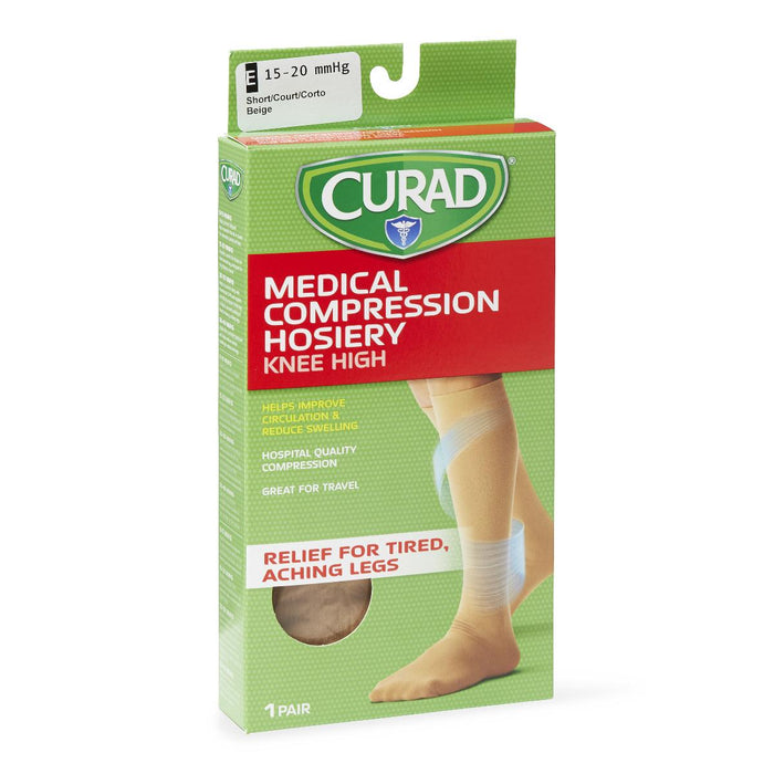 CURAD Knee-High Compression Hosiery,Beige,E 1 (EA)