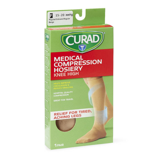 CURAD Knee-High Compression Hosiery,Beige,F 1 (EA)