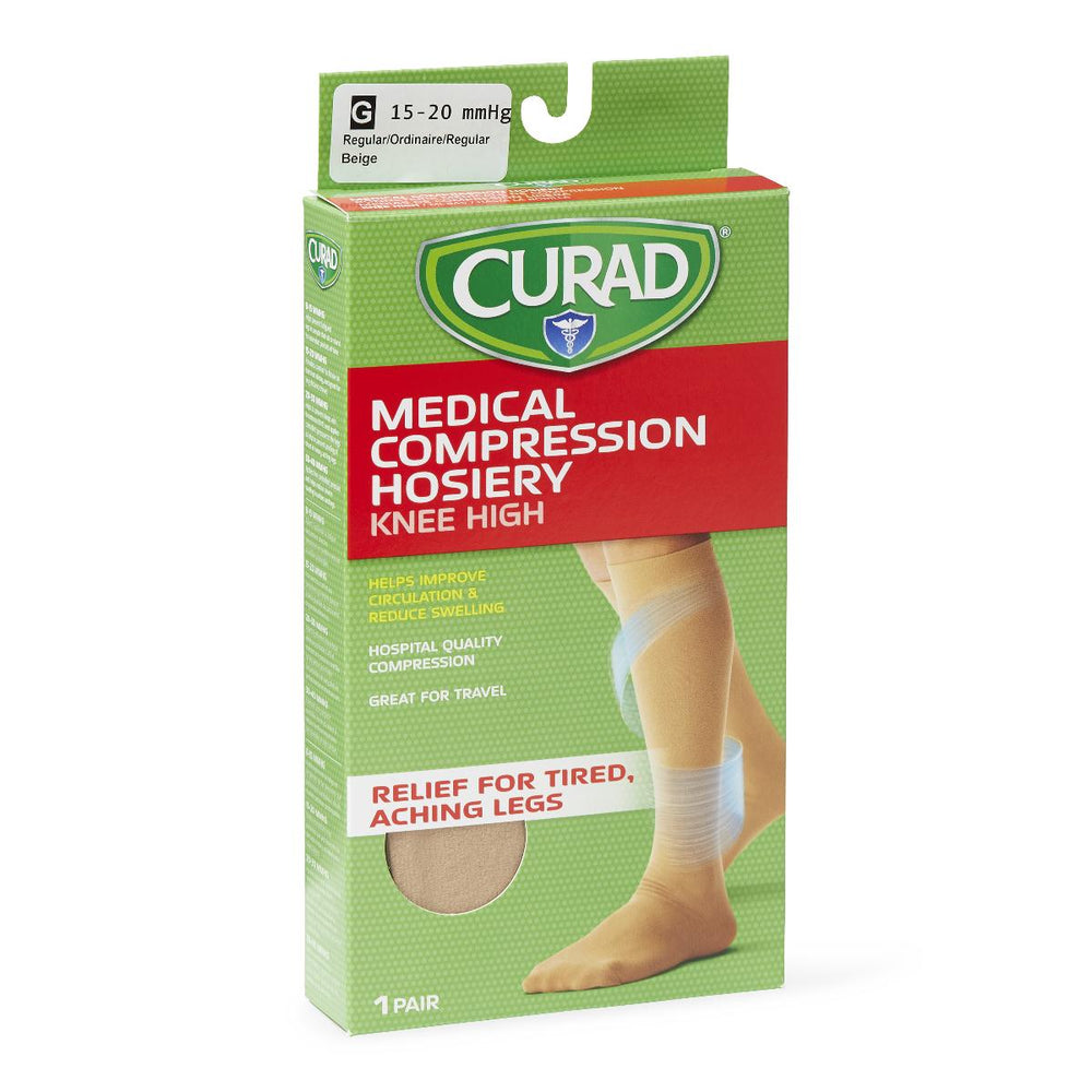 CURAD Knee-High Compression Hosiery,Beige,G 1 (EA)