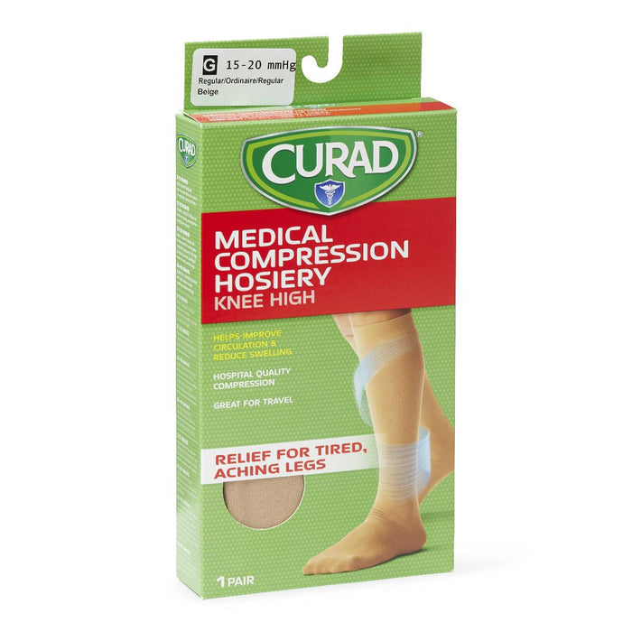 CURAD Knee-High Compression Hosiery,Beige,G 1 (EA)