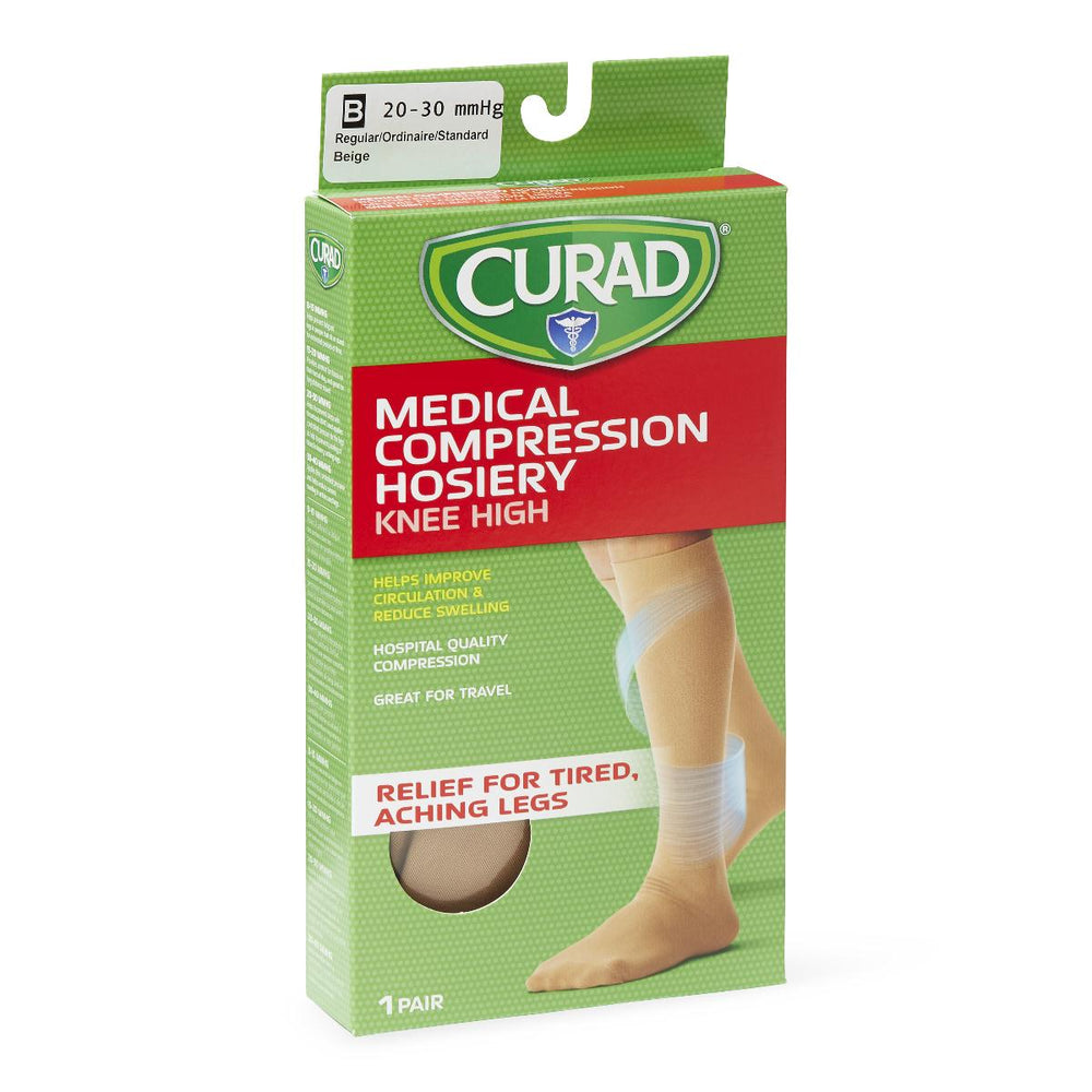 CURAD Knee-High Compression Hosiery,Beige,B 1 (EA)