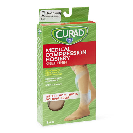 CURAD Knee-High Compression Hosiery,Beige,B 1 (EA)