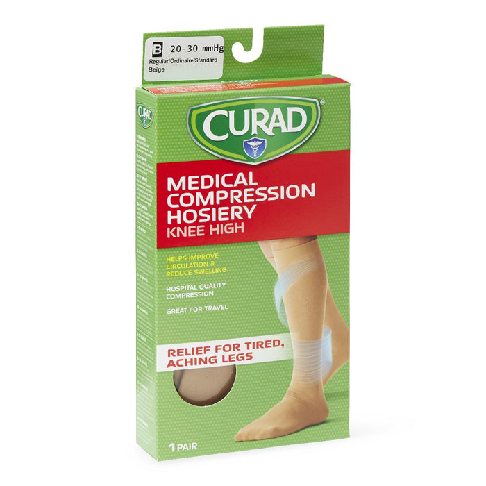 CURAD Knee-High Compression Hosiery,Beige,B 1 (EA)