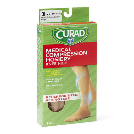 CURAD Knee-High Compression Hosiery,Beige,E 1 (EA)