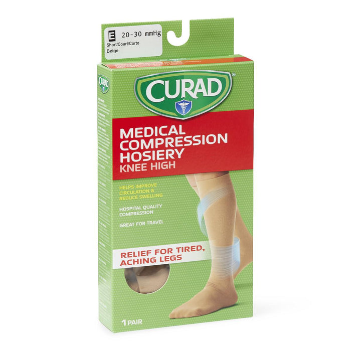 CURAD Knee-High Compression Hosiery,Beige,E 1 (EA)