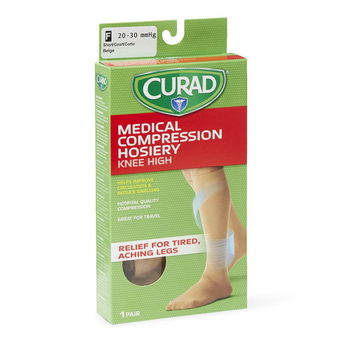 CURAD Knee-High Compression Hosiery,Beige,F 1 (EA)
